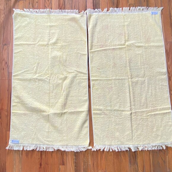 Vintage Cannon Monticello Yellow Orange Floral 2 Towels and 3 Washcloths Set - Picture 8 of 9